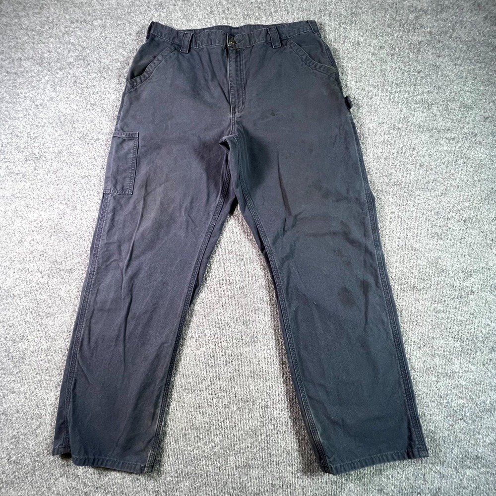 Carhartt Carpenter Pants Men 38x32 Navy Blue Loose Original Fit Straight Utility
